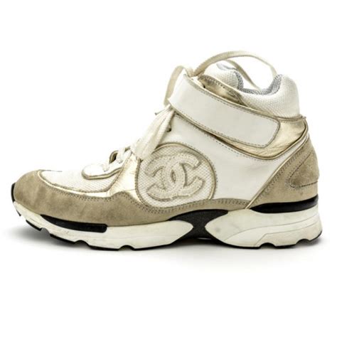 chanel gold sneakers|chanel high top sneakers.